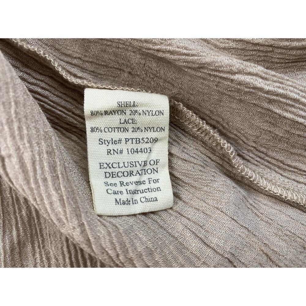 Perch Blu Pepper Tunic Top Womens 3XL Beige Lace Henley Flutter Boho Crinkle 3X - Picture 10 of 13